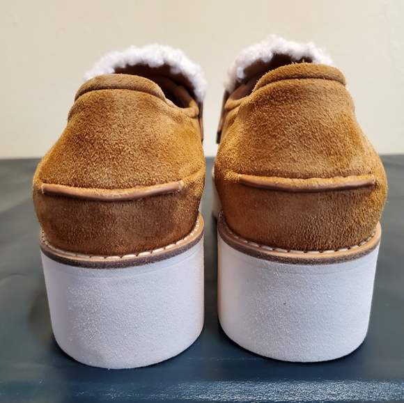 NWT$295 Vince Zola Platform Shearling Suede Loafer Slide Sneaker Shoe - Picture 11 of 12